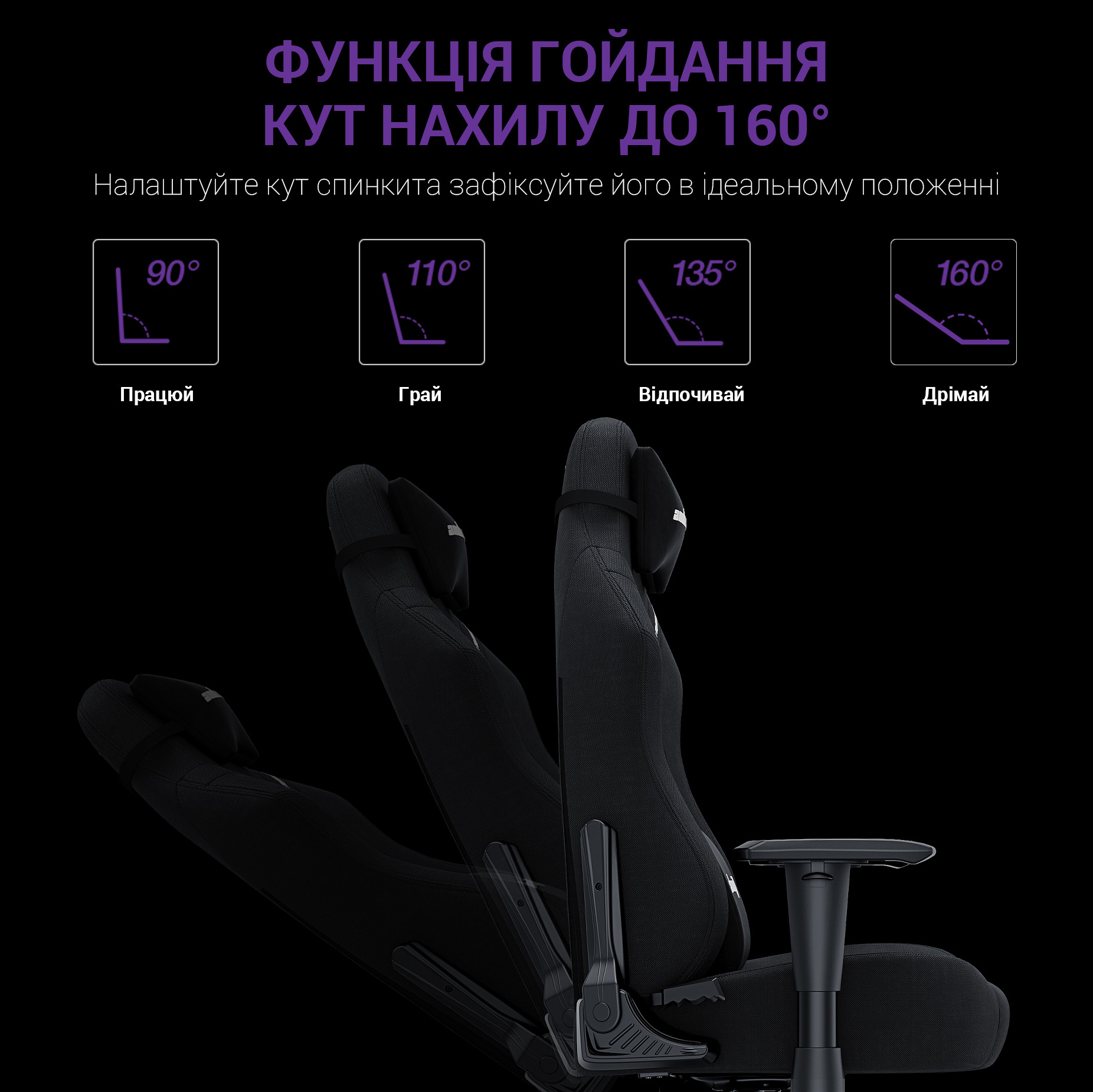 Кресло геймерское Anda Seat Luna L Fabric Black (871380169) с доставкой